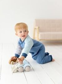 Комбинезон-косуха Колор блок "Деним" утепленный 0+