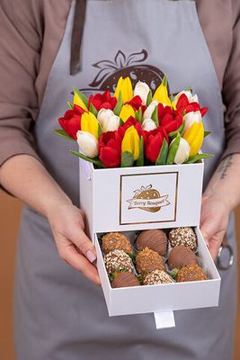 Коробка Шкатулка тюльпаны