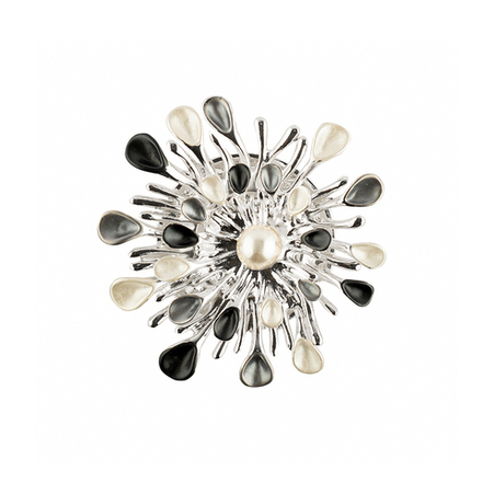 Брошь Shadore Салют XZ0726.2 BW/S