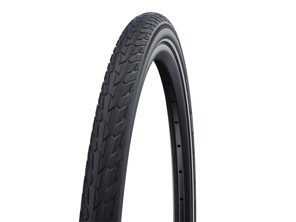 Покрышка 27.5x1.65 650x42B 05-11101304 ROAD CRUISER K-Guard, TwinSkin 44-584 B/B+RT HS484 GREEN 50EPI (светоотр полоса) черная SCHWALBE