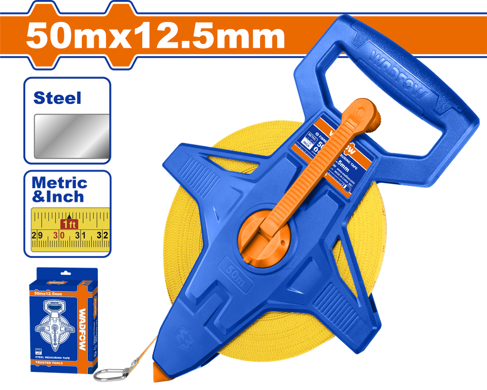 Мерная лента стальная WADFOW WMT3550 50 м
