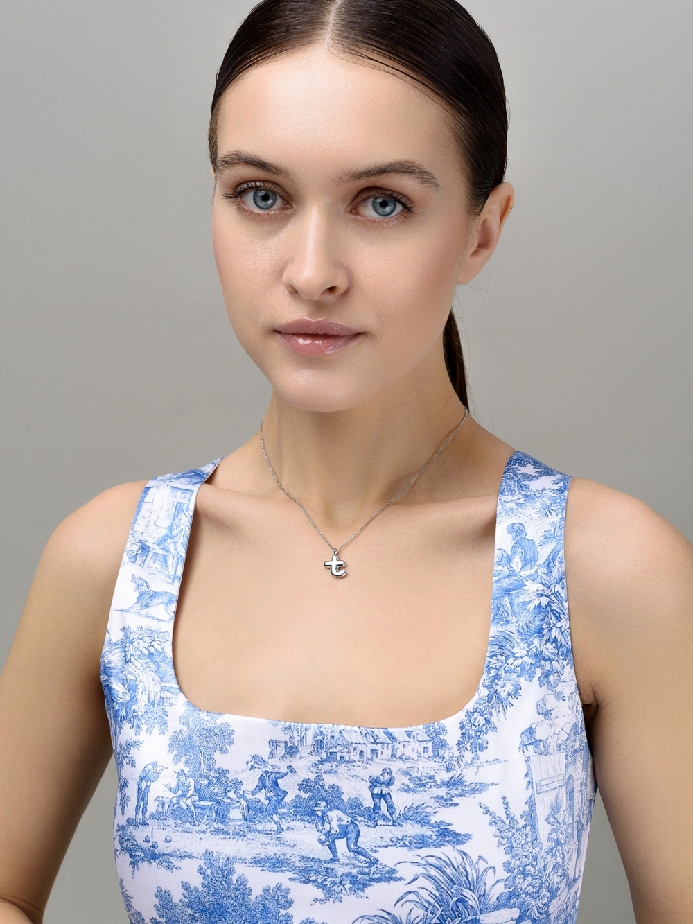Колье "Simple words T" Silver