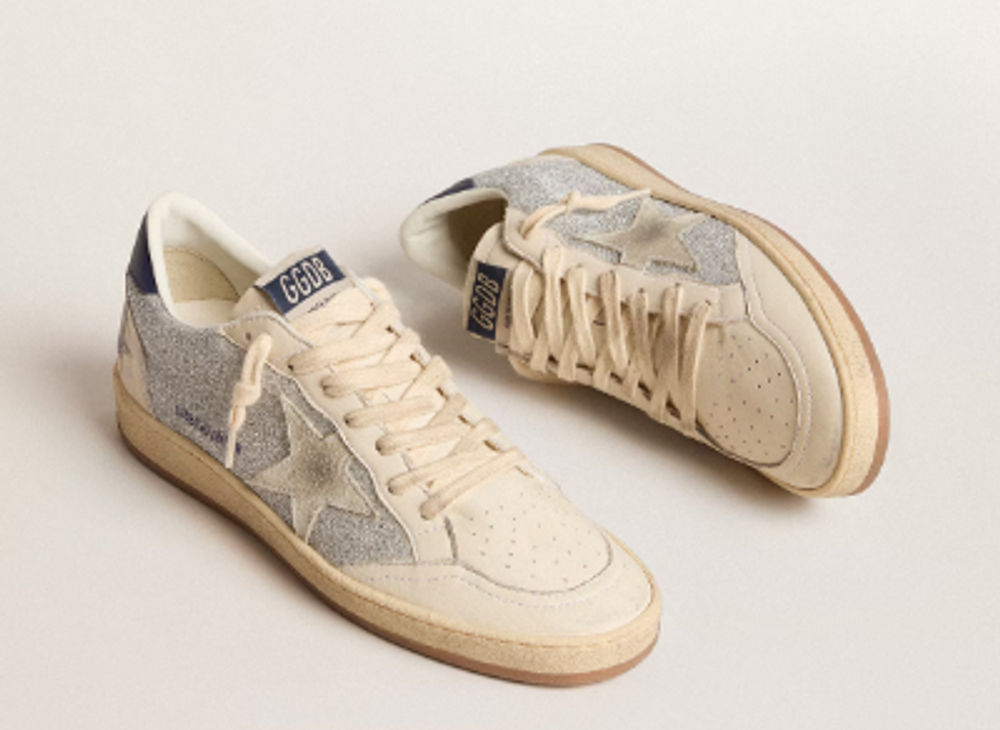 Кеды Women's Ball Star LTD in Swarovski crystals and leather with white suede star