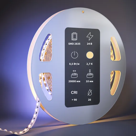 Светодиодная лента Ультра 24В 2835 8,5Вт/м 2700К 20м IP 20 201120 Led Strip 201120