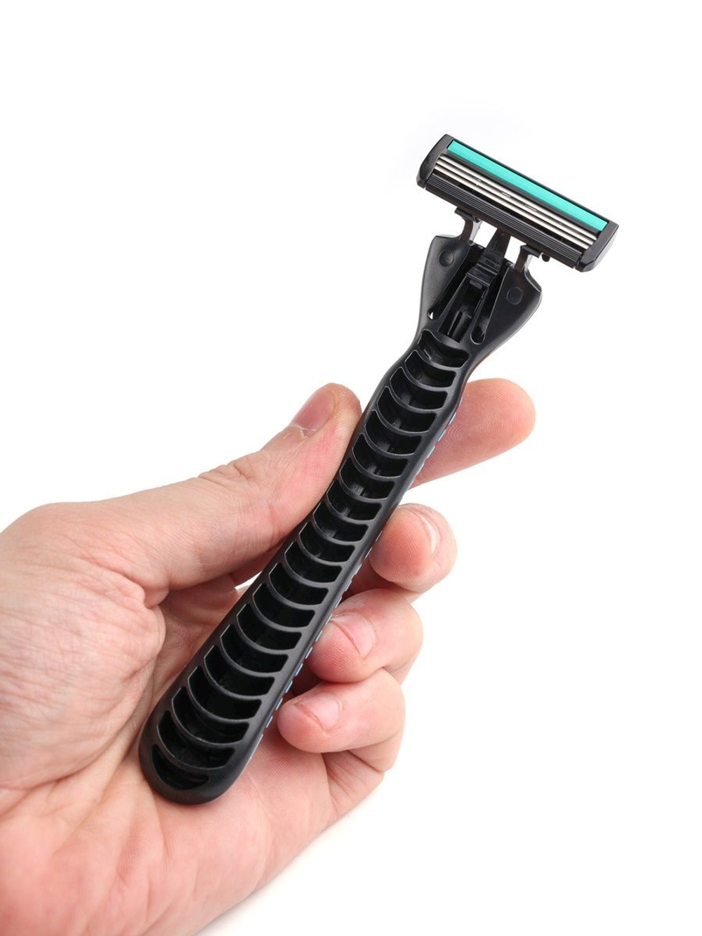 Бритва мужская 3 шт, 4 многоразовых картриджа c 3 лезвиями HAOWELL плавающая головка, полоска Aloe+витамин E