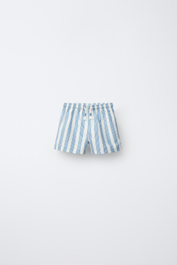 ZARA ПЛАВКИ В ПОЛОСКУ, ЭКРЮ