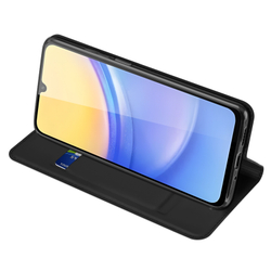 Чехол книжка из PU кожи черного цвета от Dux Ducis для Samsung Galaxy A16 5G и 4G, серия Skin Pro Series Case