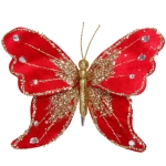 Украшение новогоднее «Искристая бабочка» 19*19 см, Красный