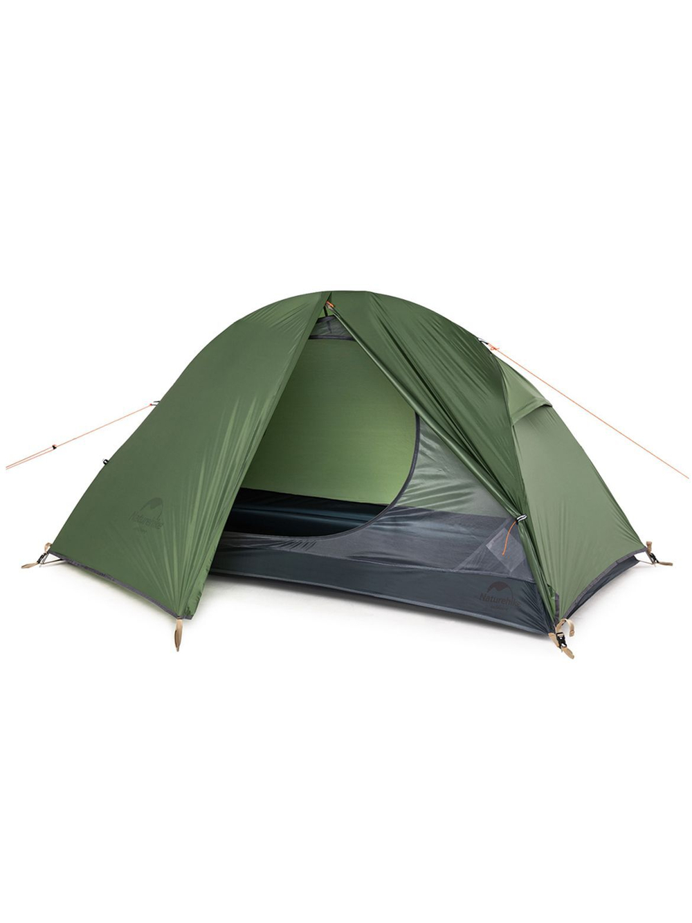 Палатка туристическая Naturehike NH18A095-D 20D одноместная сверхлегкая с ковриком, зеленая, 6927595735671