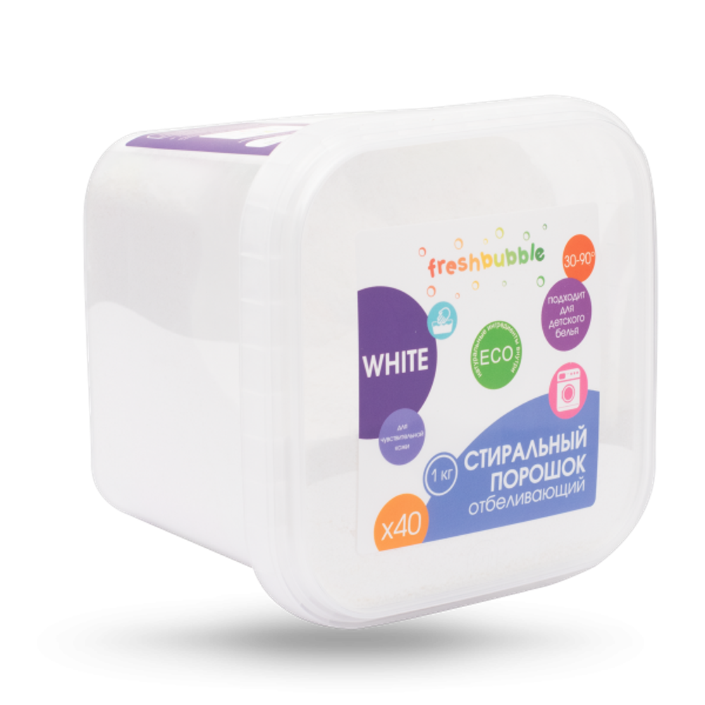 Порошок для стирки "Отбеливающий", 1кг (fresh bubble) Порошок для стирки "Отбеливающий", 1кг (fresh bubble)