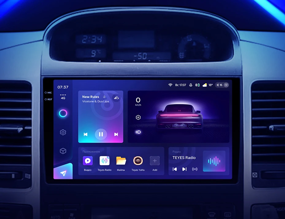 Магнитола для Toyota Land Cruiser Prado 120, Lexus GX470 (экран климата внизу) - Teyes CC3-2K QLed Android 10, ТОП процессор, SIM-слот, CarPlay