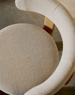 Granite Стул на 4 ножках из бежевого шенилла и массива ясеня в натуральной отделке