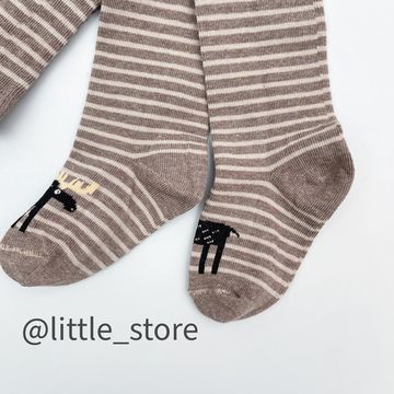 Колготки хлопковые, Коричневый меланж