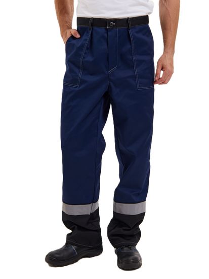 Костюм "Система" (куртка+брюки) цв. т.синий/черн/василек