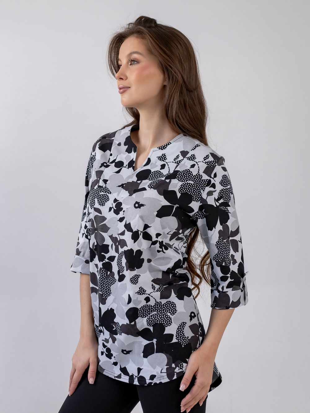 C-351 Туника из хлопка рукав 3/4