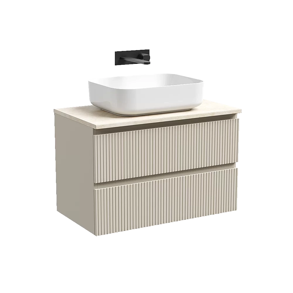 Тумба с раковиной Sancos SNOB T 80 со столешницей, бежевая матовая