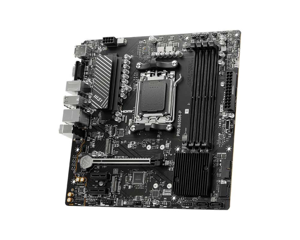 Материнская плата MSI PRO B650M-P AM5 4xDDR5 4xSATA3 RAID 2xM.2 HDMI DP mATX