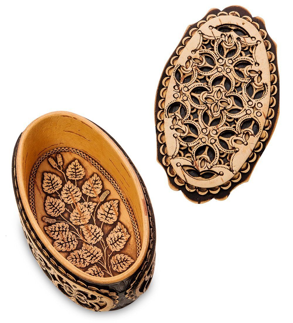 Народные промыслы BST-410 Шкатулка прорезная (береста, прорезная)