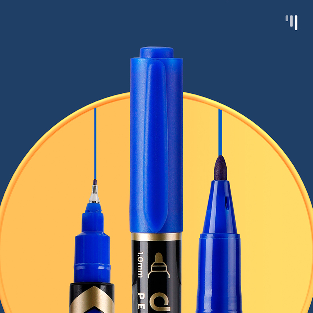 Маркер для CD/DVD DELI "Mate" перманентный двухсторонний, 0,5-1,0 мм, синий