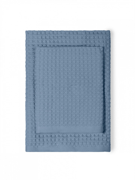 Набор полотенец вафельных 2шт DeNASTIA для бани/сауны 300gsm 70x140/50x90, 100% хлопок, синий