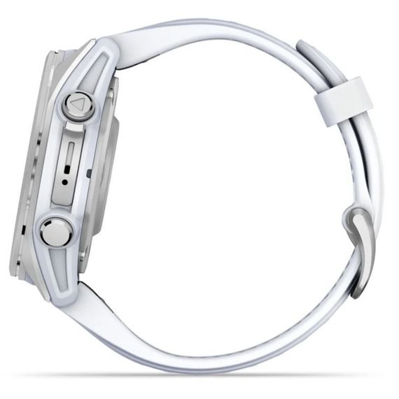 Garmin Fenix 8 43 мм Silver — умные часы с AMOLED-дисплеем и белым ремешком