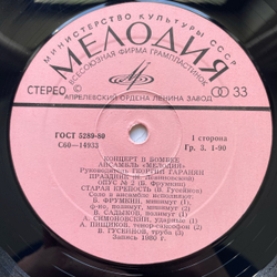 Винтажная виниловая пластинка LP Ансамбль Мелодия Концерт В Бомбее (СССР 1980)