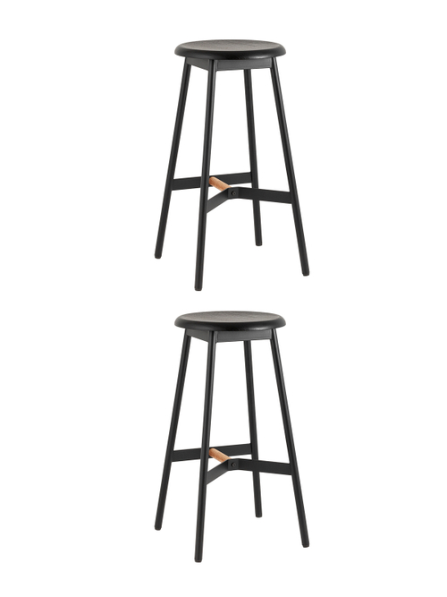 Стул барный Knobb черный 2 шт