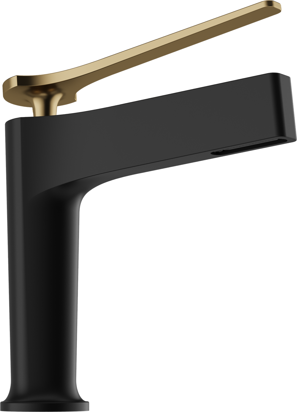 Смеситель для раковины STWORKI Аулум S06010BG матовый черный, матовое золото