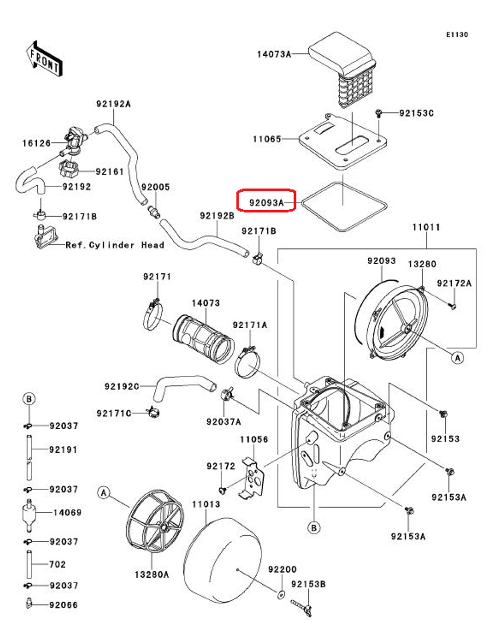 92093-0102. SEAL,4X535. Kawasaki KLX250-300