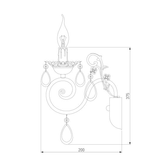 10009/1 / настенный светильник /  золото с белым