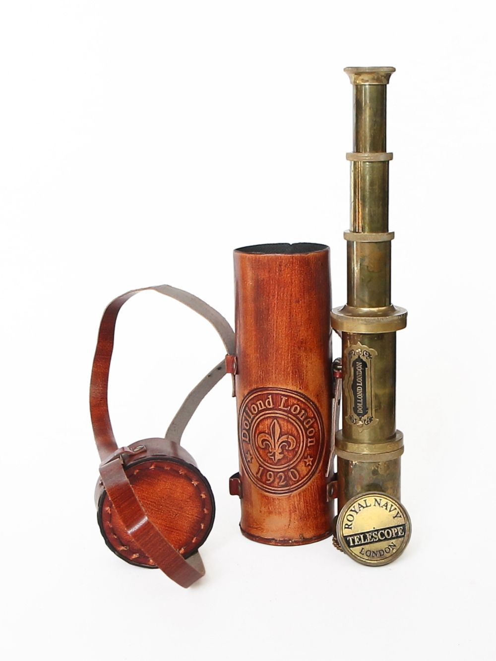 Nautical Подзорная труба в кожаном футляре