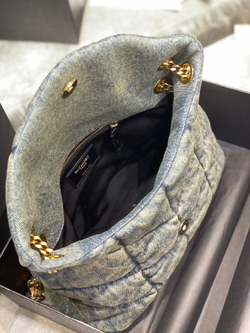 Saint Laurent Loulou Puffer Denim Bag 29 cm
