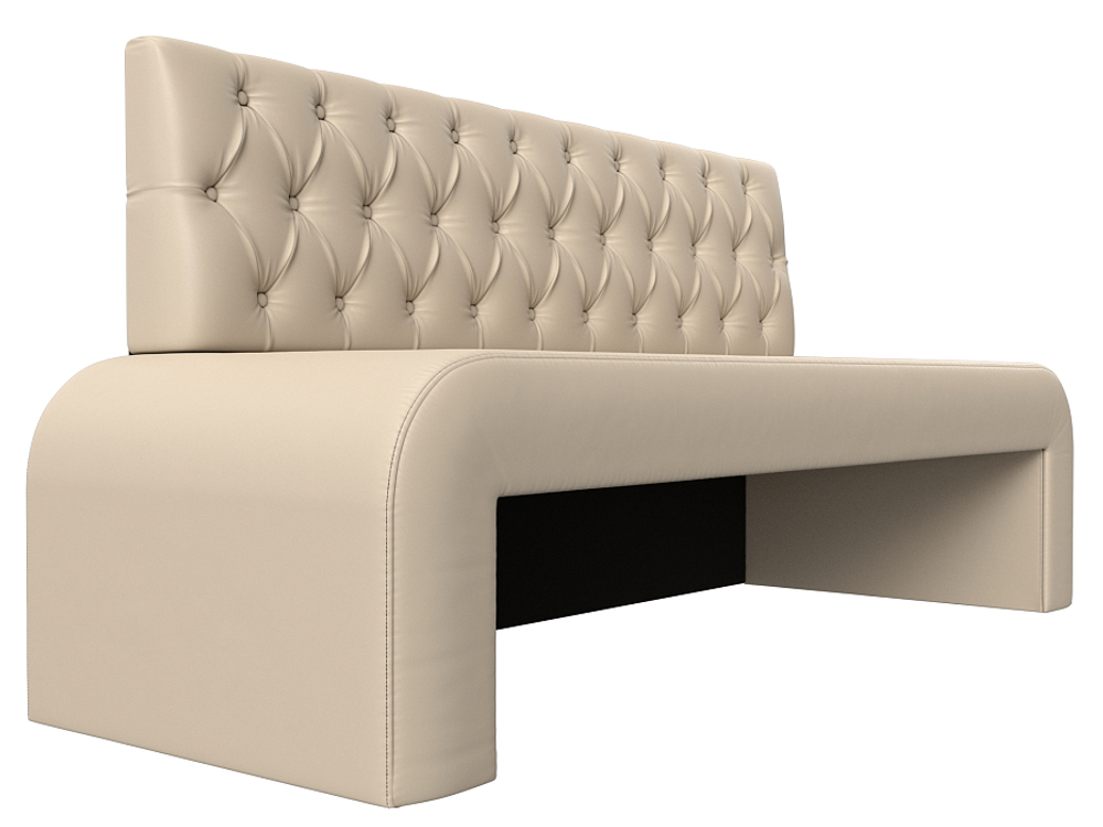 Диван кухонный прямой Кармен Люкс, Бежевый, Экокожа, 29513