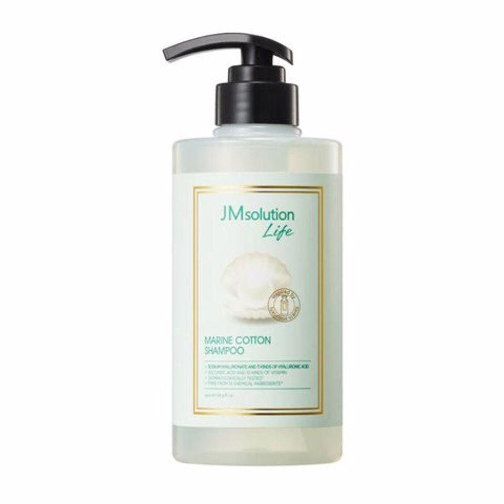 JMSolution Life Marine Cotton Shampoo увлажняющий шампунь для активного питания и роста волос с экстрактом морского хлопка