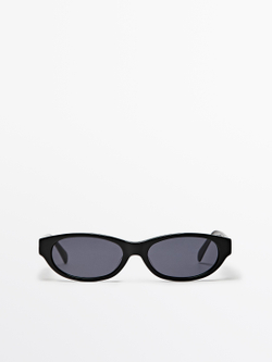 Massimo Dutti Узкие солнцезащитные очки, черный