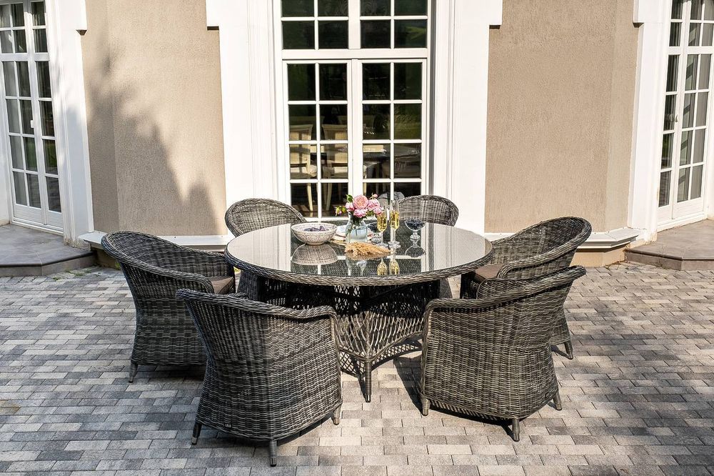 "Эспрессо–150 R" обеденная группа плетеная, цвет графит