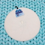 Берет женский из овечьей шерсти «Elegance», цвет белый, р. 58 (лейбл ультрамарин, подвес)