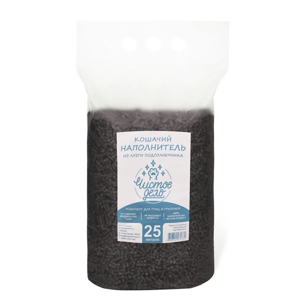 Уценка! Повр.упак./ Наполнитель Чистое дело для кошачьего туалета из лузги подсолнечника
