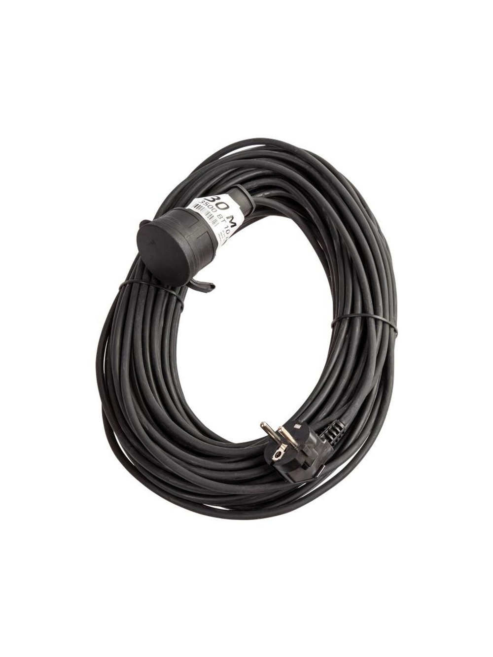 Удлинитель-шнур 1х30м 10А IP44 3500Вт 220-350В КГ 2х1.0мм каучук КОСМОС YSHKsm30m-1g(10A)KG