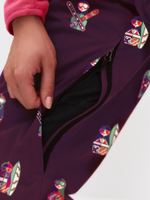 Брюки горнолыжные утепленные (бордовый\принт)