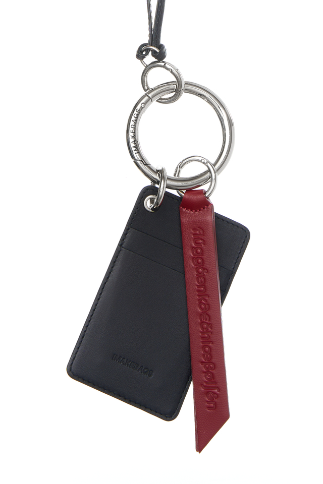 Подвеска - картхолдер с карабином BLACK