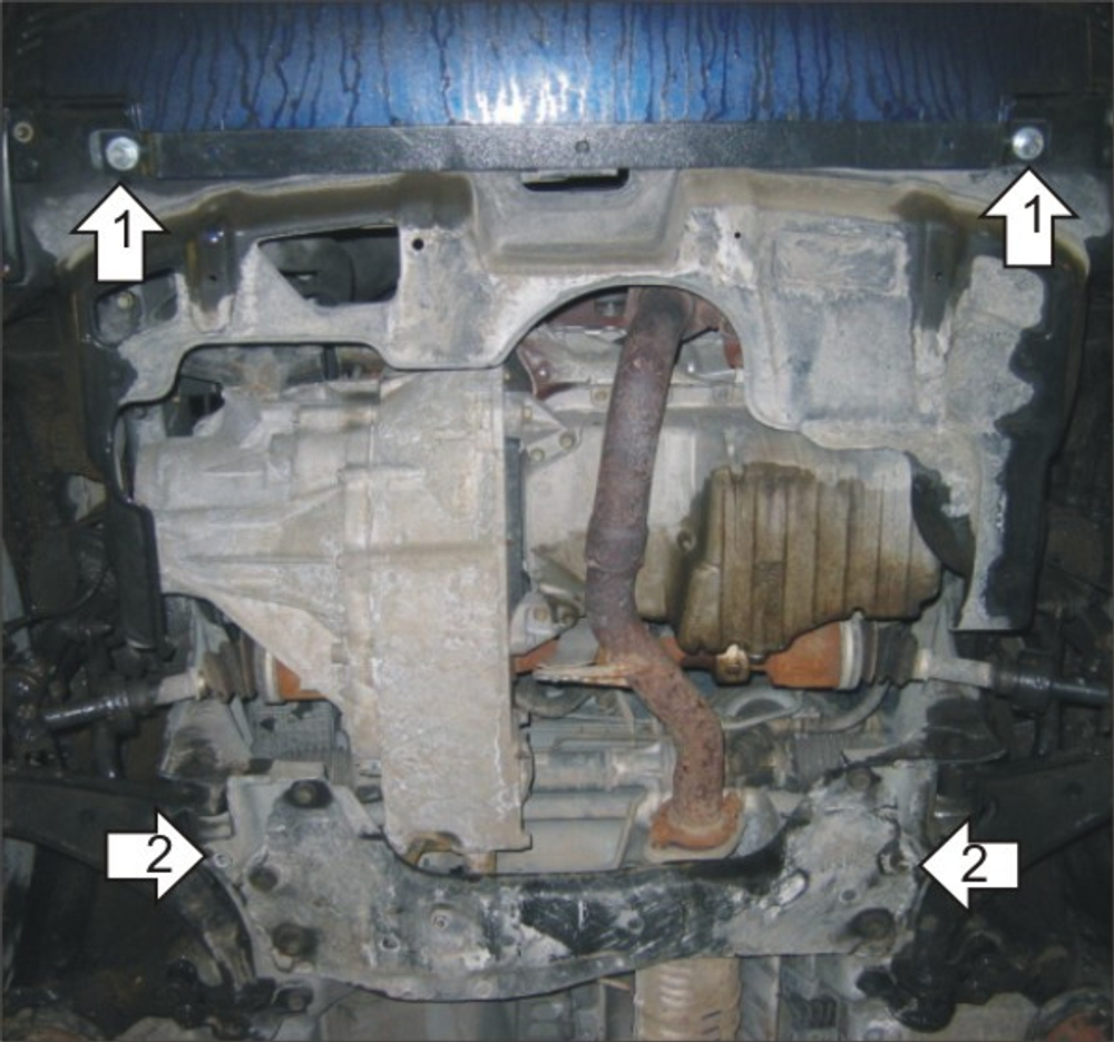 Защита картера Двигателя, КПП. 2 мм, Сталь. для Honda HR-V 1999-2005 MOTODOR.00804