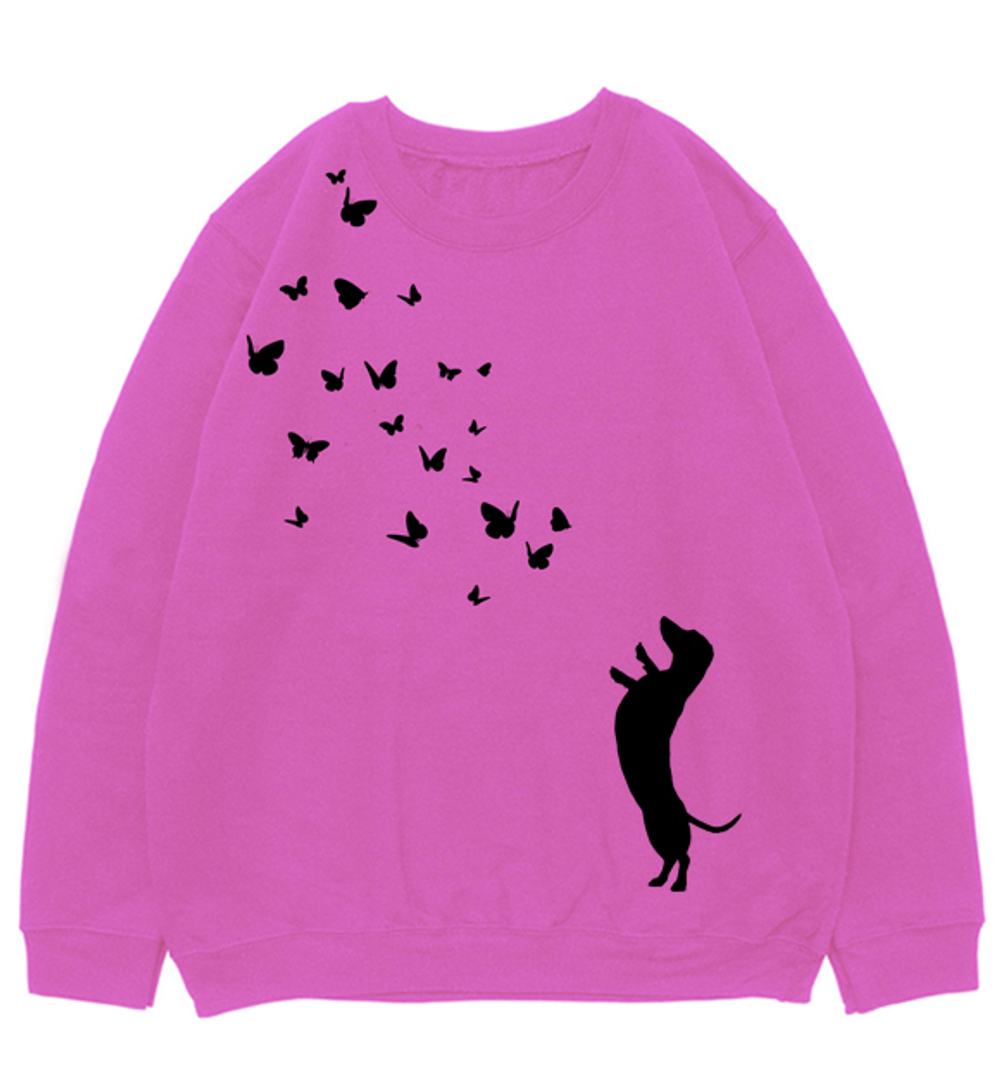 Свитшот "Такса и бабочки"