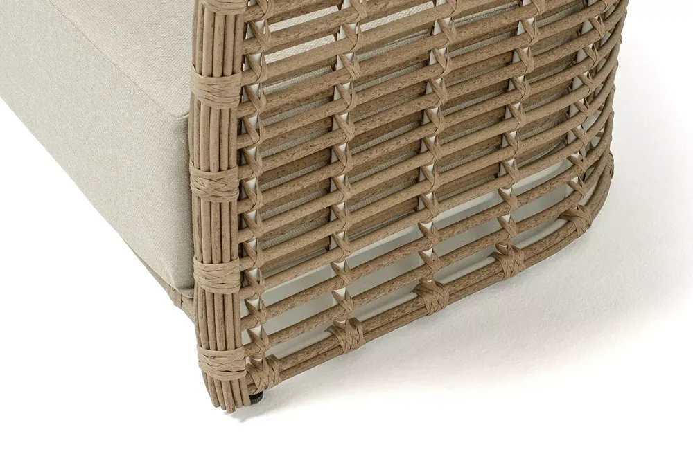"Валенсия" диван из искусственного ротанга трехместный, цвет соломенный