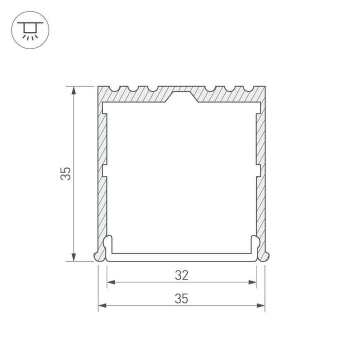 Профиль Arlight ARH-POWER-W35-2000 ANOD 016138