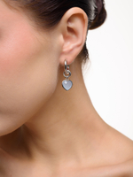 Серьги "Whale Amour" silver голубой агат