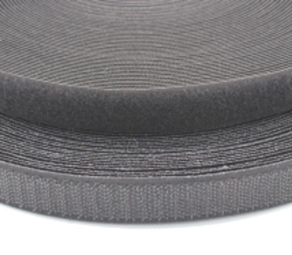 Велкро/липучка комплект, ш. 2,5 см, т.серый