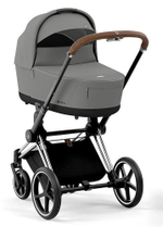 Коляска Cybex Priam IV Chrome Brown complete Cloud G Almond Beige Plus Base G 4 в 1 Mirage Grey