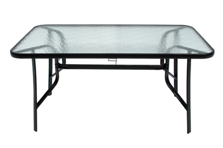 Стол прямоугольный Garden Story арт.SC-094 90х150см (каркас черный, столешница стекло)