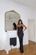 Платье комбинация черное